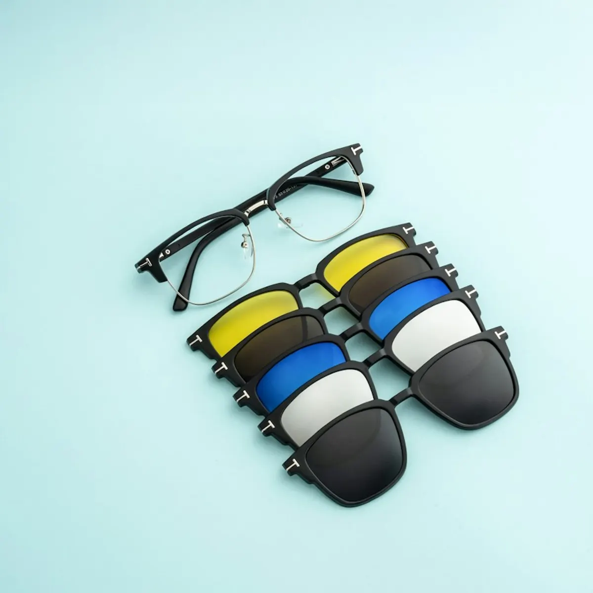 Anteojos Vector Clip con clips de colores